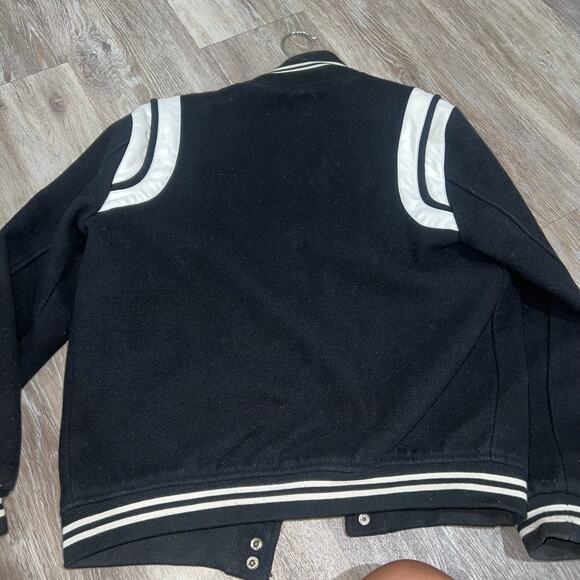 Saint Laurent Teddy Varsity Wool Black and White Jacket Size 44 - Picture 4 of 7